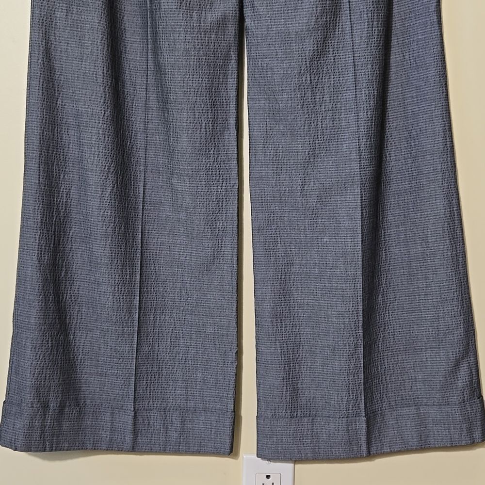 Classique Entier Wide Leg Trouser Pants Size 10 Gray Wool Blend Career Workwear - Picture 9 of 14